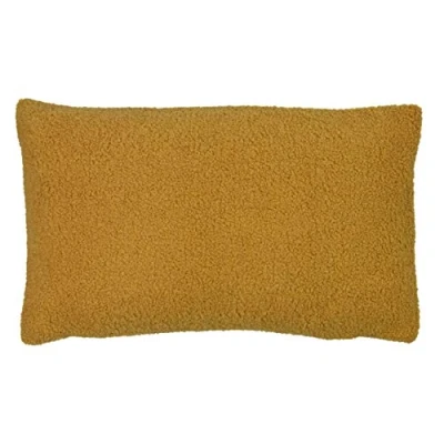 Image of furn. Malham Shearling Fleece Rectangular Feather Filled Cushion Yellow One Size