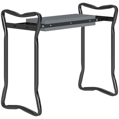 Image of Outsunny 2 In 1 Garden Kneeler Seat Kneeling Pad Support Bench Foldable Knee Protector, Grey