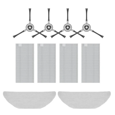 Image of C U Accessory Set for Lefant N3 Replacement Set: 4 Side Brushes, HEPA Filters and Filter Sponges, 2 Cloth, Robot Vacuum Cleaner Floor Mop