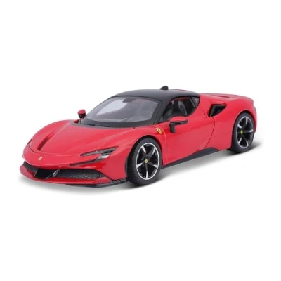 Image of Ferrari SF90 Stradale Red with Black Top 1/24 Diecast Model Car by Bburago 26028