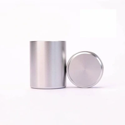 Image of RetailTrends UK Aluminium Smell Proof Storage Container, Solid Colour Airtight Sealed Jar for Herbs: (Silver)