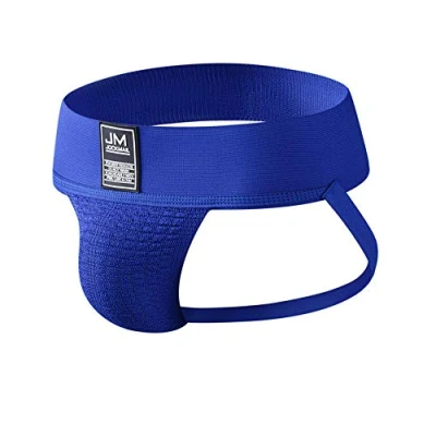 Image of JOCKMAIL Mens Jockstrap Underwear Fashion Men Briefs Sport Gym Athletic Supporter (L, Blue)