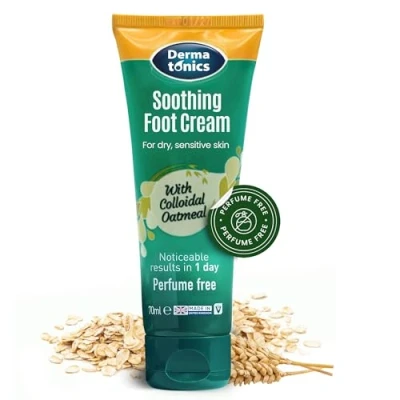 Image of Dermatonics Soothing Foot Cream Rapid Relief for Athlete’s foot, Dermatitis, Dry Skin Conditions with Calming Colloidal Oatmeal, Suitable Diabetics and is Vegan Friendly, 70 ml