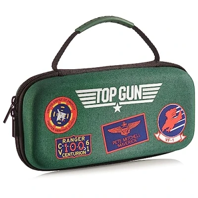 Image of Numskull Official Top Gun Hard Shell Travel Case for Nintendo Switch and OLED Model 2021 Console Fits 10 Games Accessories