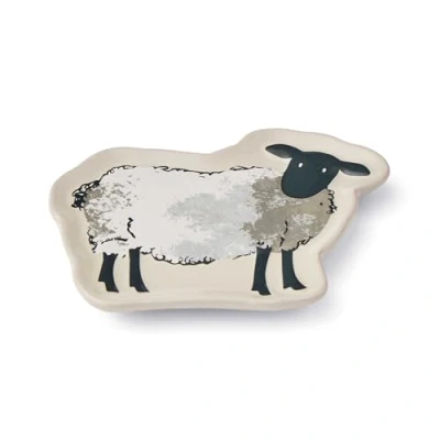 Image of Cooksmart British Designed Ceramic Tea Bag Tidy Dish For Used Bags Teabag With Modern Design Trinket All Homes or Offices Highland Sheep