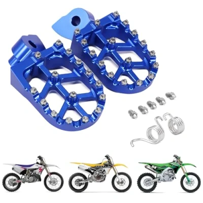 Image of AnXin Foot Pegs Footpegs Footrests Pedals Rests CNC for YZ65 YZ85 YZ125 YZ250 YZ250F YZ426F YZ450F YZ125X YZ250X YZ250FX YZ450FX WR250F WR426F WR450F Motocross Dirt Bike Blue