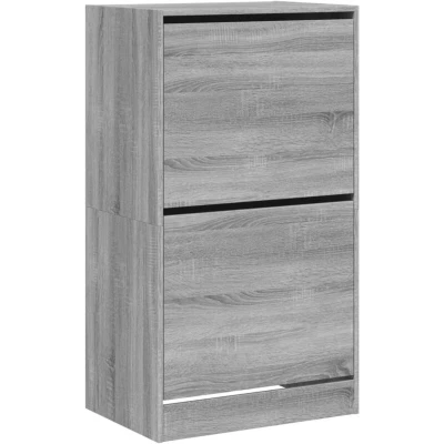 Image of vidaXL Shoe Cabinet with 2 Flip Drawers Grey Sonoma 60x42x108 cm