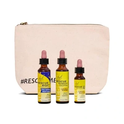 Image of Rescue Calm Companions Gift Set, Promote for You &amp; Your Dog/Cat, Flower Essence Dropper Kit, Day Night Support, Separation Relief, Natural Emotional Wellness, 3 Pack Bundle
