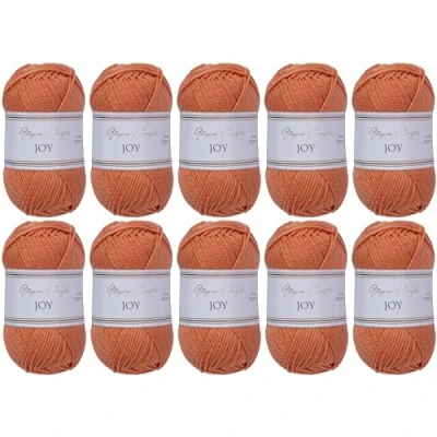 Image of Utopia Crafts Joy Plain Knitting and Crochet Yarn, Soft, Easy Care, 100% Polyacrylic, 10 x 50 g Ball, 150 m (Pottery Clay)