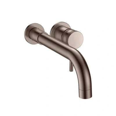 Image of Core Lever Basin Mixer Tap Wall Mounted Brushed Bronze Orbit