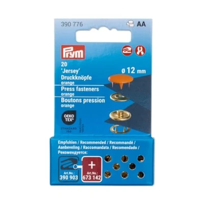 Image of Jersey snap fasteners [12 mm] Prym orange