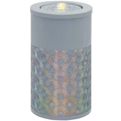 Image of Outsunny Outdoor Waterfall Fountain Water Feature with LED Light Grey