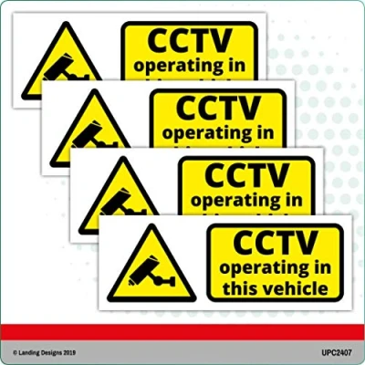 Image of Pack of 4 CCTV in Operation This Vehicle Self Adhesive Car Van Taxi Bus Vinyl Stickers