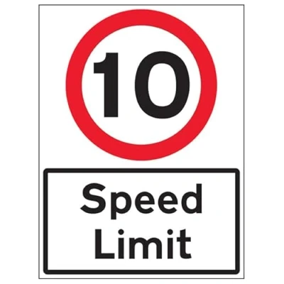 Image of VSafety 10 MPH Speed Limit 600x800mm Class RA1 Reflective 3mm Aluminium Composite With Anti Graffiti Coating Safety Sign