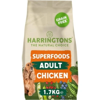 Image of Harringtons Superfoods Complete Grain Free Hypoallergenic Chicken with Veg Dry Adult Dog Food 1.7kg (Pack of 4) Made All Natural Ingredients