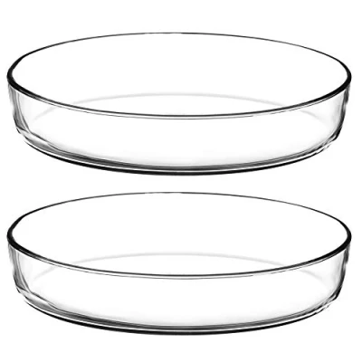 Image of 2X Glass Oval Ovenware Cake Non Stick Cooking Microwave Dish