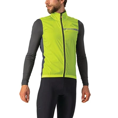 Image of CASTELLI 4521512 383 SQUADRA STRETCH vest Men&#039;s Sports ELECTRIC LIME/DARK GRAY S