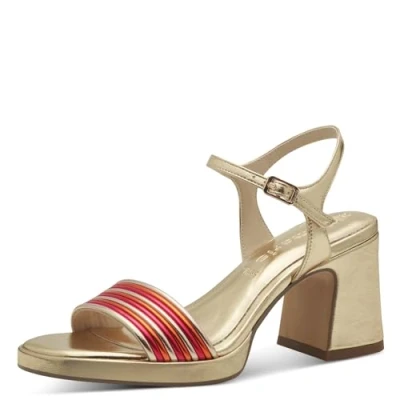 Image of Tamaris Women&#039; 1 28368 42 Heeled Sandal, Gold Comb, 3.5 UK