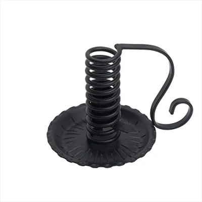 Image of Nklaus Spiral Candle Holder Black Iron Height:12cm for Table Candles Ø 2 2,5cm Decoration 2873