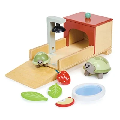 Image of Tender Leaf Toys Tortoise Pet Set for Doll Houses Great Add on Play to Any Dollhouse Encourage Creative and Imaginative Fun Children 3+