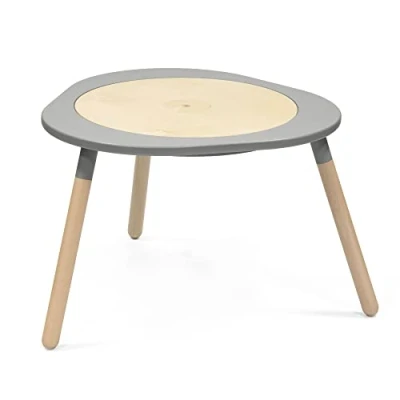 Image of Stokke MuTable, Storm Grey 2023 Redesign Multifunctional Children’s Play Table Includes Three Double Sided Activity Boards For Ages 18 Months to 8 Years