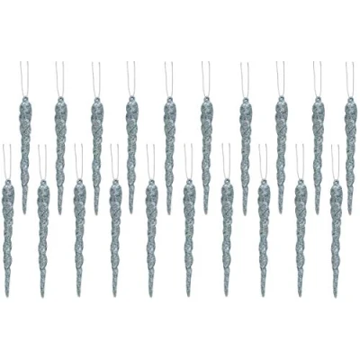 Image of Christmas Concepts® 12cm Glitter Icicle Decorations Tree Trims (ICE BLUE, 20)