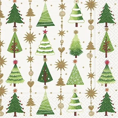 Image of 20 Napkins Many Green Trees/Christmas/Firs 33 x cm