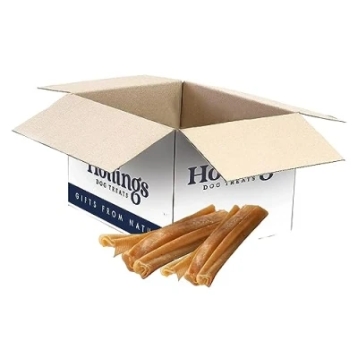Image of Hollings Pork Rolls Dog Treats, 100% Natural Air Dried Long Lasting Chews for Adult Dogs, Grain Free &amp; High in Protein (Pack of 30)