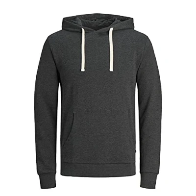 Image of Jack &amp; Jones Jjeholmen Men&#039;s Sweat Hood Noos Hoodie, grey (dark melange/reg fit), XL