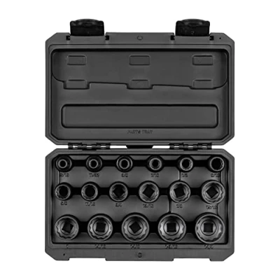 Image of TEKTON 1/2 Inch Drive 12 Point Impact Socket Set, 17 Piece (5/16 1 1/4 in.) SID92336