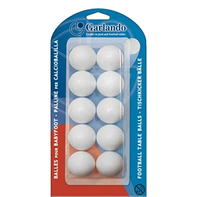 Image of Garlando Pack of 10 Standard Table Football Balls, White, 33.1mm