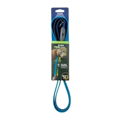 Image of Nite Ize NiteDog Rechargeable LED Leash, USB 5 Foot Light Up Dog Leash w/Padded Handle, Blue