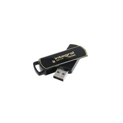 Image of Integral INFD16GB360SEC3.0 360 Secure 16 GB USB 3.0 Flash Drive with 256 Bit Encryption Software, Black
