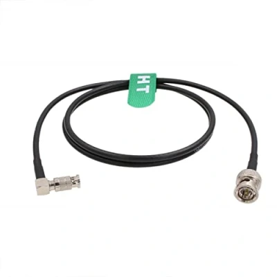 Image of HangTon 6G SDI Video Cable for Blackmagic Assist 4K 5&quot; Monitor, Micro Studio Camera G2 DJI Lightbridge 2, Right Angle HD BNC to Male 1m