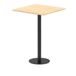 Image of Italia 800mm Poseur Square Table Maple Top 1145mm High Black Leg