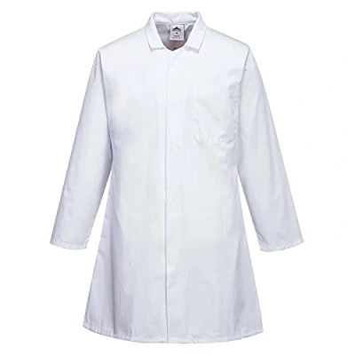 Image of Portwest Men’s Food Coat, One Pocket, Size: L, Colour: White, 2202WHRL
