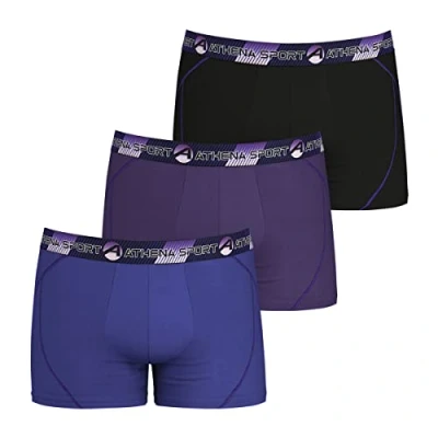Image of Athena Men&#039;s Training Ln24 Underwear, Indigo/Purple/Black, L (Pack of 3)