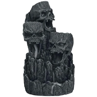 Image of Nemesis Now Skull Backflow Tower Incense Burner 17.5cm Black, Resin