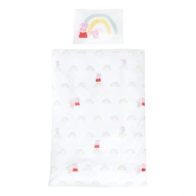Image of roba Children&#039;s Bedding 100 x 135 cm Peppa Pig Made of Cotton Including Pillowcase 60 40 Design from The Cartoon Series White/Pink