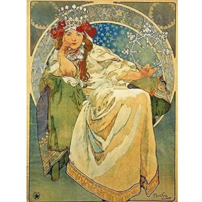 Image of Wee Blue Coo Mucha Princess Hyacinth 1911 Unframed Wall Art Print Poster Home Decor Premium