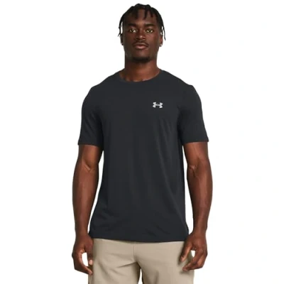 Image of Under Armour Mens Tech Vent Geode Short Sleeve T Shirt Top Black/Mod Grey M