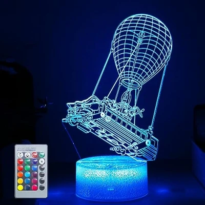Image of Batttlebus 3D Led Lights Artwork Vision Effect Night Light Remote Control &amp; 16 Colors Mood Lamp Hot Air Balloon Lighting Birthday Holiday Ideas Decorations for Boys Teen Boyfriends