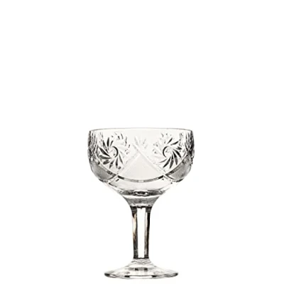 Image of Utopia Henley Coupe Glasses 9.5oz / 270ml Set of 6 Cut Glass Champagne Coupe, Prosecco