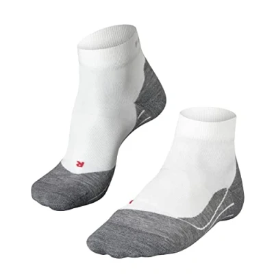 Image of Falke RU4 Endurance Men&#039;s Short Socks Size 49 50 White, Breathable &amp; Cushioned for Running
