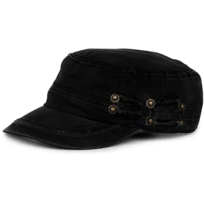 Image of styleBREAKER Military Cap in Washed, Used Look, Vintage, Adjustable 04023011, Colour:Olive Brown