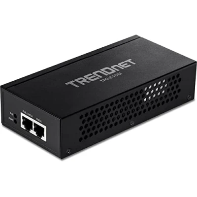 Image of TRENDnet 2.5G PoE+ Injector, TPE 215GI, PoE (15.4W) or (30W), Converts a non Port to Port, 2.5GBASE T Compliant, Integrated Power Supply, Network device upto 100m, Black
