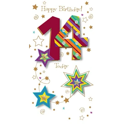 Image of Teens 14th Birthday 14 Today Embellished Greeting Card Talking Pictures Cards CEC0108/A14