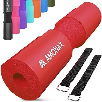 Image of AMONAX Barbell Squat Pad, Extra Thick Foam Padding for Neck &amp; Shoulder Support, Strength Training Equipment Attachments Gym Fitness Workout Cover Hip Thrusts, Weight Lifting Heavy Squats