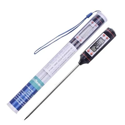 Image of Candle Making Wax Melting Turkey Meat Chicken BBQ Grill Digital Thermometer LCD Display Backlight Readable 300C ETYN Stainless Steel Probe Case &amp; Battery Included