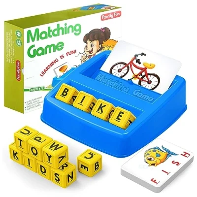 Image of HahaGift Educational Toys for 3 4 5 Year Olds kids Gifts, Matching Spell Game Toys, Letter Recognition Spelling and Reading Learning Montessori 2